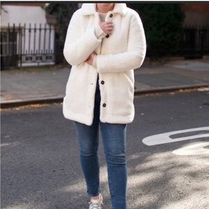 Lands End NWOT Teddy Sherpa Coat Size Medium